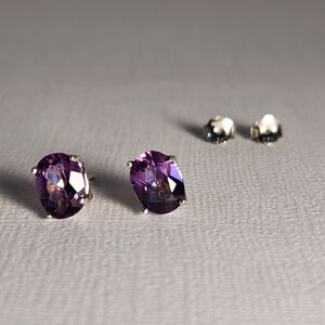 Semi VTG Simply Elegant Mercury Mystic Topaz 925 Silver Stud Earrings 9x7mm 2012